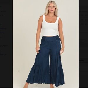 Wide Leg Flowy Pants Demim